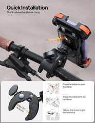Aomiker lock mechanism highlights secure mounting during braking and bumps.