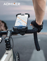 Aomiker bike phone holder on-handlebar keeps your phone accessible.