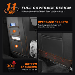AOMSAZTO Black and red stitching enhances interior style