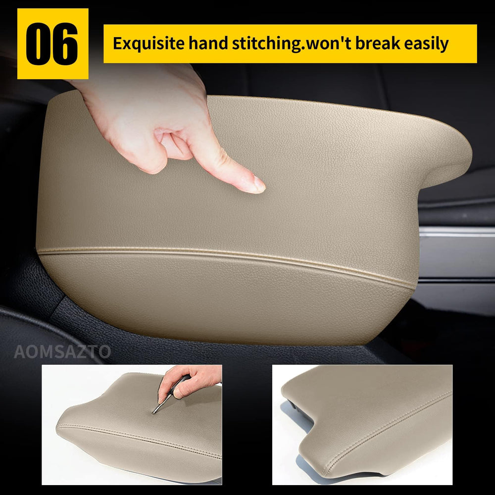 AOMSAZTO beige armrest cover full interior shows Honda Accord compatibility.