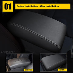AOMSAZTO installation back-seat view showing easy fit