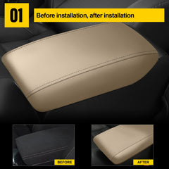 AOMSAZTO Civic armrest cushion safeguards the beige interior while commuting.