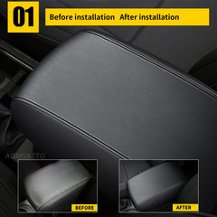 Close-up of black stitching on AOMSAZTO Forester console cover