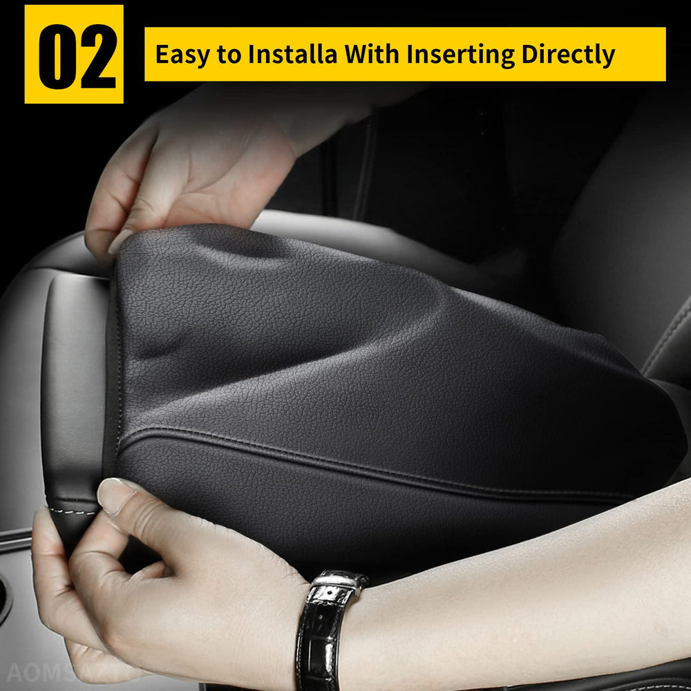 Back-seat installation view showing easy fit for Forester console cover