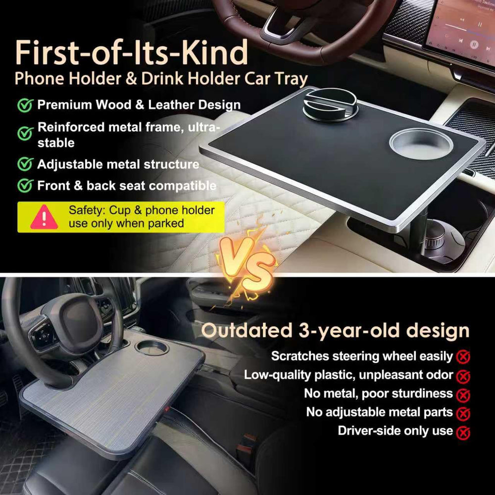 AONOX hidden phone stand on the car table tray for navigation