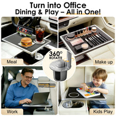 Sturdy aluminum structure provides durable support on the car table tray