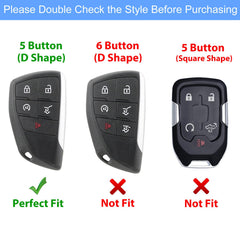 Aoocar leather key fob cover for Chevy Silverado Suburban provides durable protection in black.