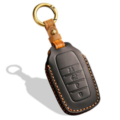 Aoocar leather key fob cover for Toyota Tundra front view: premium protection.