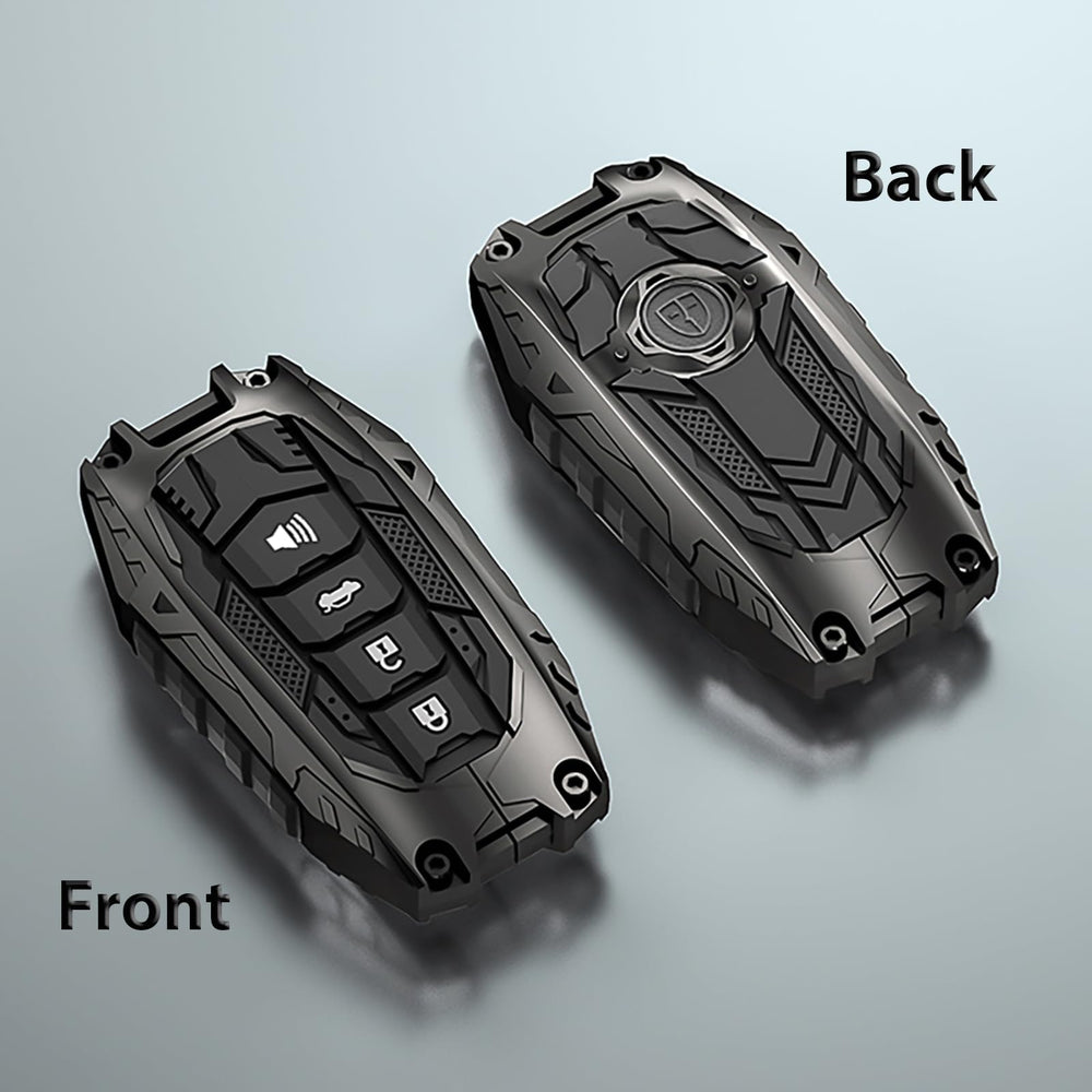Aoocar Mech Style key fob cover back detail highlights rugged zinc alloy casing.