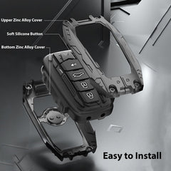 Aoocar Mech Style key fob cover rugged metal frame for daily use.