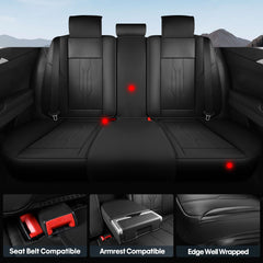 AOOG leather seat covers feature airbag-compatible design for safe uninterrupted operation