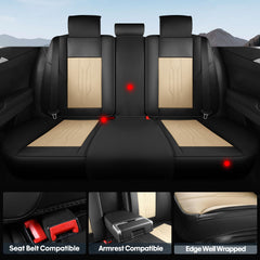 AOOG car seat covers full set waterproof leather texture close up