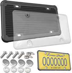 AOOTF clear bubble license plate cover keeps visibility intact