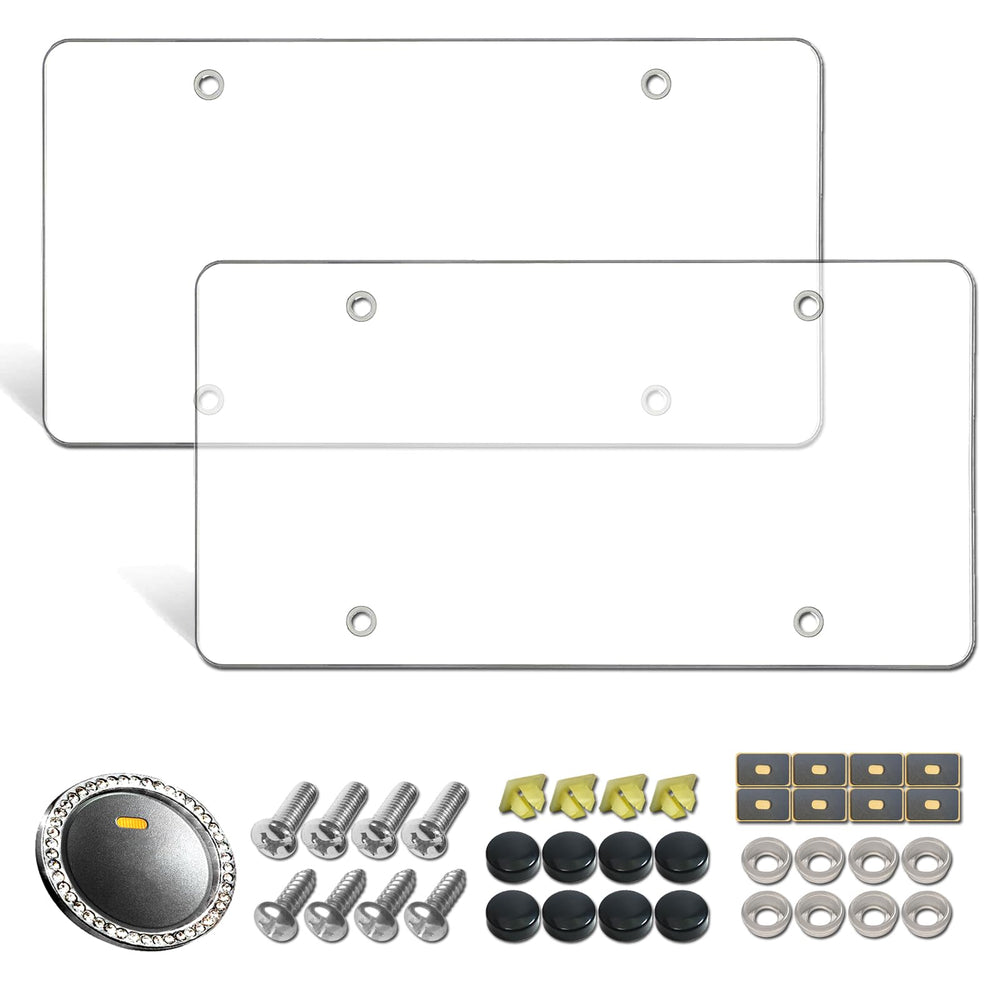 AOOTF license plate cover clear front view provides durable protection against discoloration