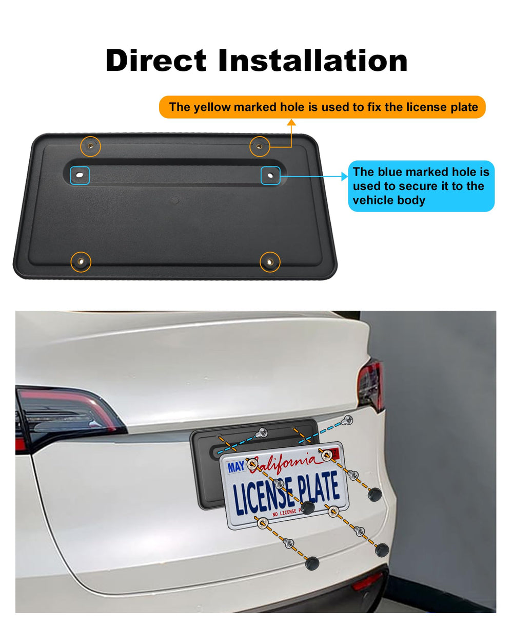 AOOTF license plate mounting kit for trunk lid with hardware