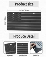 AOOTF USA flag 3D embossed detail on a sturdy license plate.