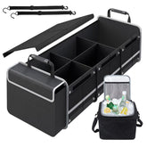 AOPHY car trunk organizer folded compactly for easy storage after shopping