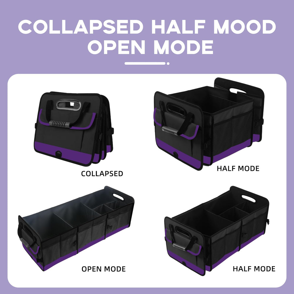 AOPHY trunk organizer with adjustable dividers for customizable space.