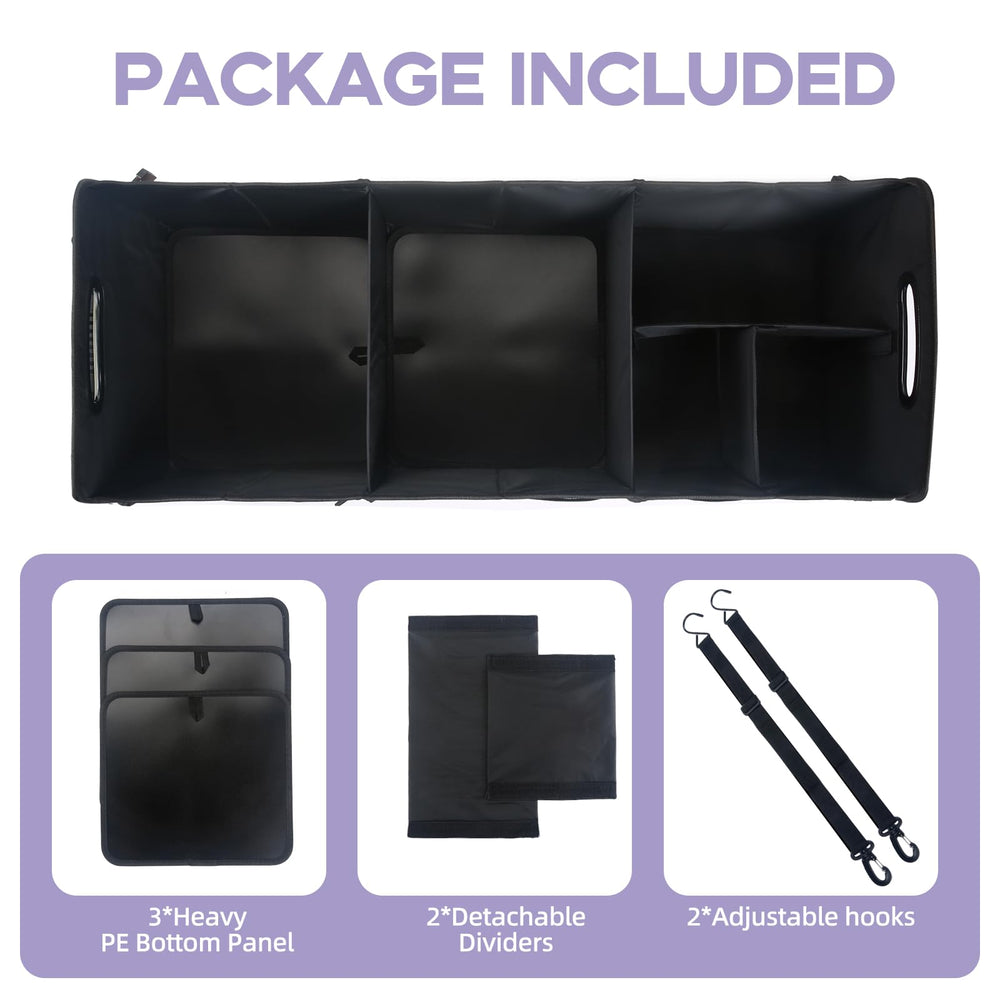 AOPHY trunk organizer half-folded on the front seat for easy access.
