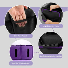 AOPHY trunk organizer with soft rubber handles for comfortable carrying.