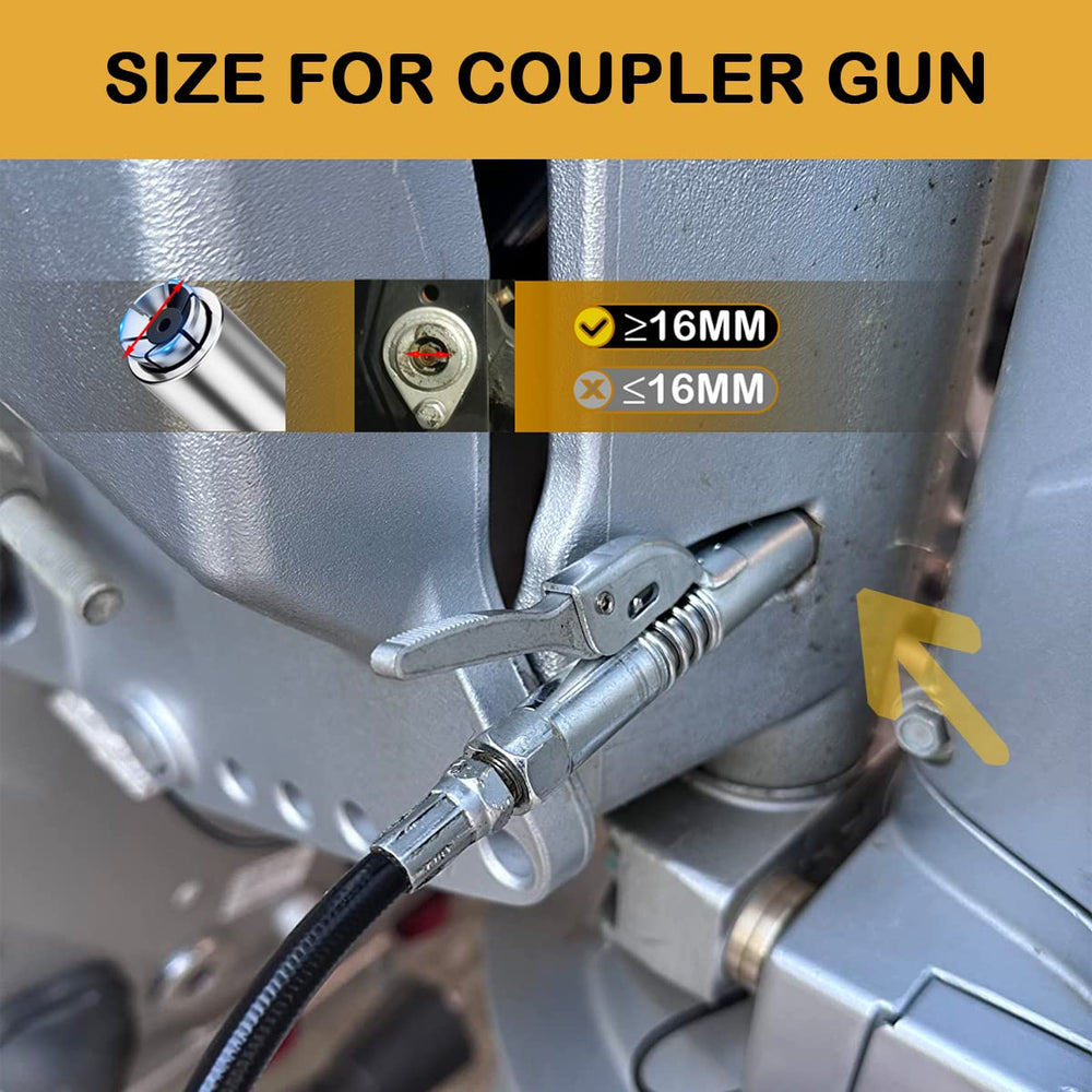 AORRZER universal fit for pneumatic, manual, and electric grease guns.