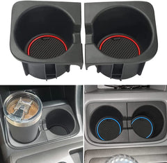AOTEMILK console cup holder inserts for Toyota Tacoma securely holds drinks.