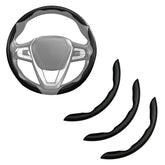 Aotoyou carbon fiber steering wheel cover front close-up showing secure grip.