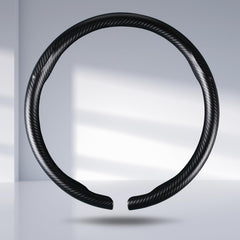 Aotoyou carbon fiber steering wheel cover clip-on installation for quick protection.