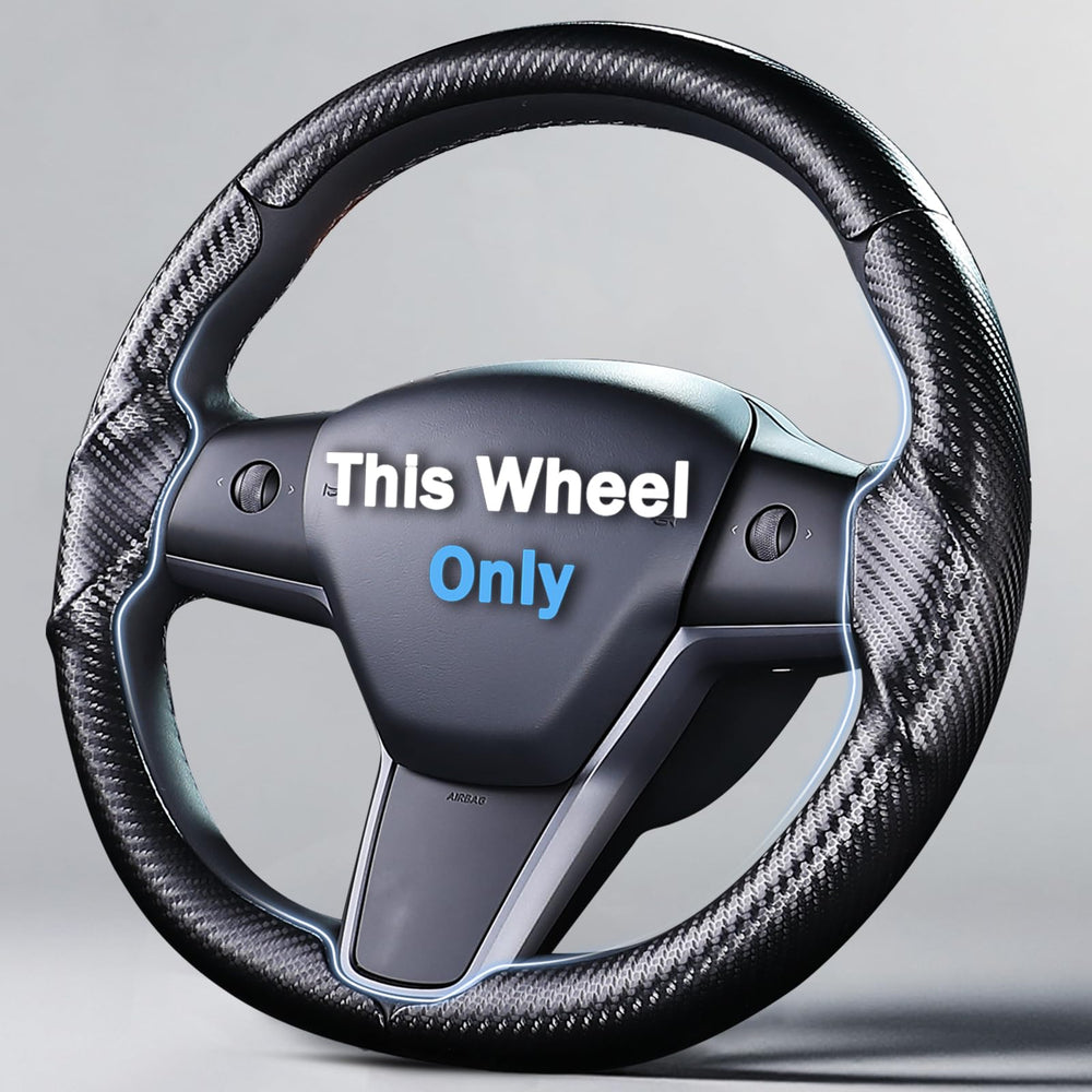 Aotoyou carbon fiber steering wheel cover close-up highlights enhanced grip.