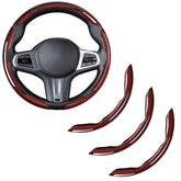 Aotoyou carbon fiber steering wheel cover pack shot demonstrates complete kit for universal fit