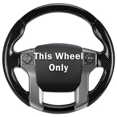 Aotoyou glossy black steering cover on Toyota wheel enhances interior look with protection.