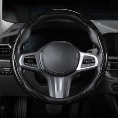 Aotoyou glossy carbon fiber finish steering wheel cover on wheel