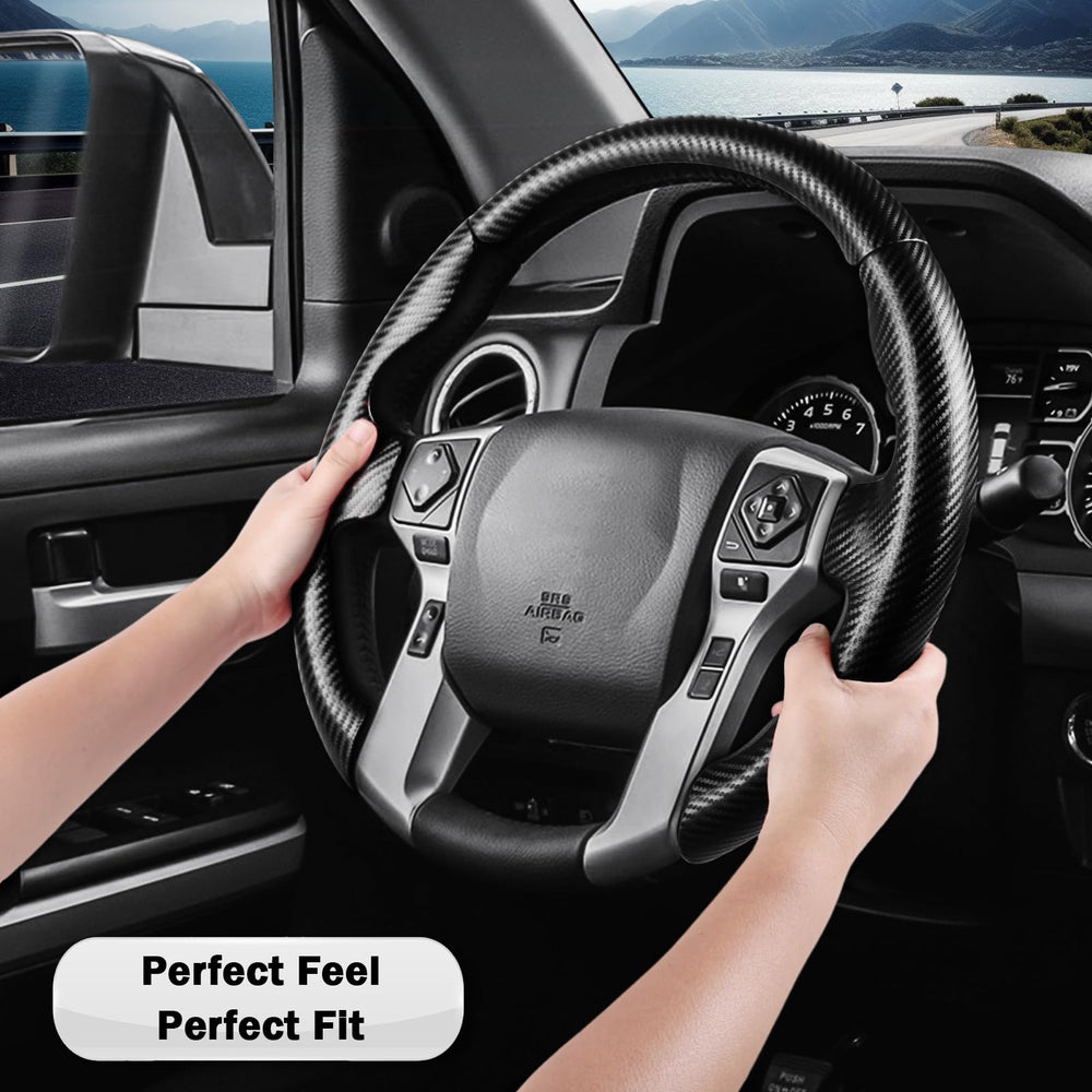 Aotoyou quick-install steering cover demonstrates fast, tool-free fit
