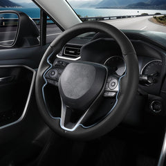 Aotoyou steering wheel cover on Toyota Camry demonstrates precise fit and enhanced feel