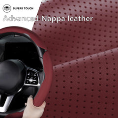 Aotoyou leather wheel cover interior non-slip lining improves control.