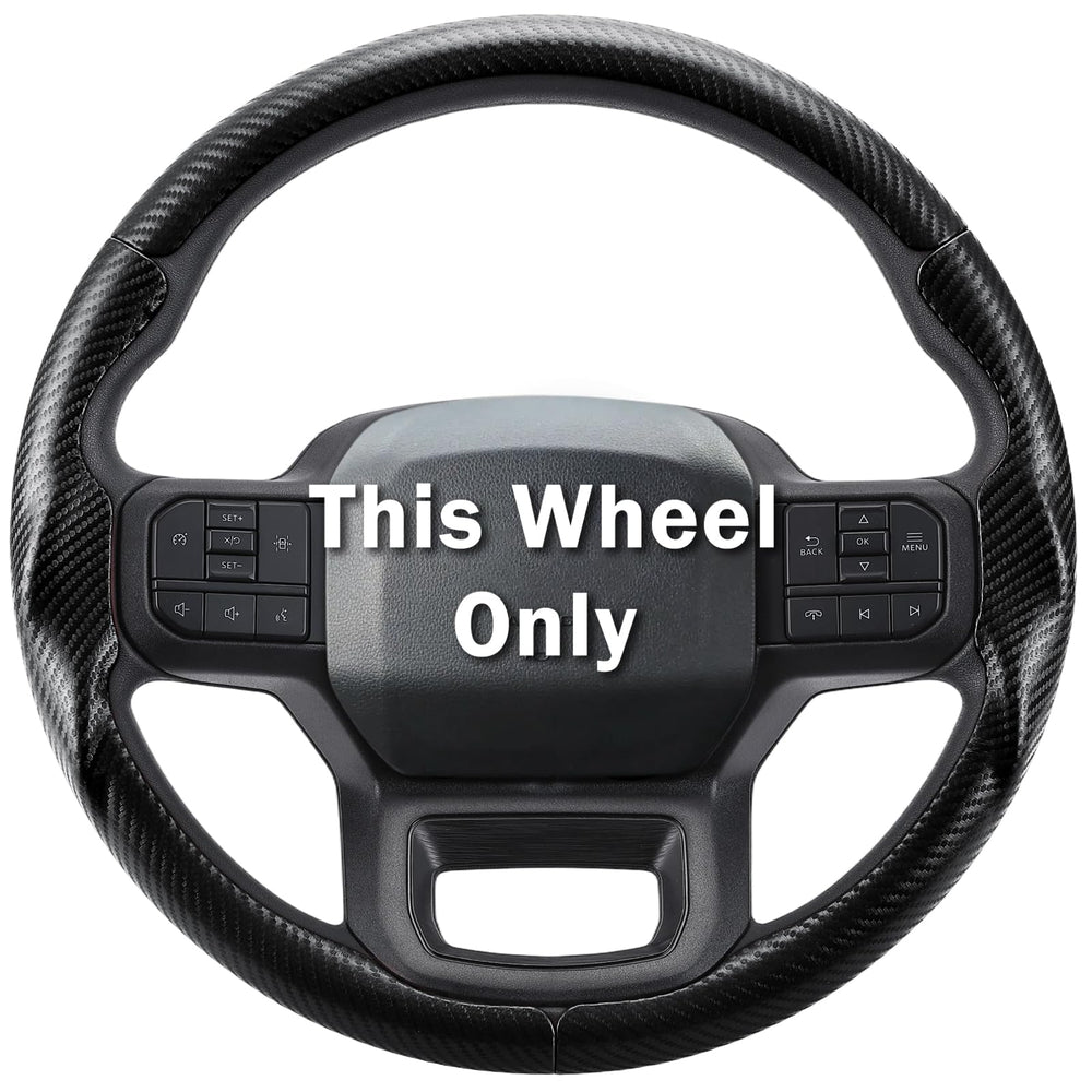 Aotoyou steering wheel cover on Ford F-150, matte black: enhanced grip and comfortable control.