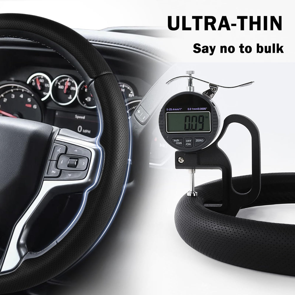Aotoyou steering wheel cover on Tahoe for better steering control.