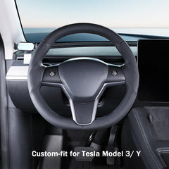 Aotoyou steering wheel cover for Tesla Model Y with snug fit