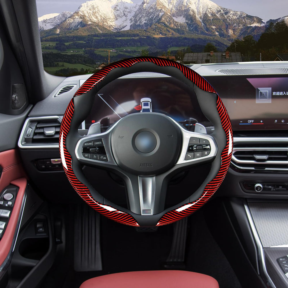 Aotoyou universal 15-inch steering wheel wrap fits most wheels for an easy upgrade.