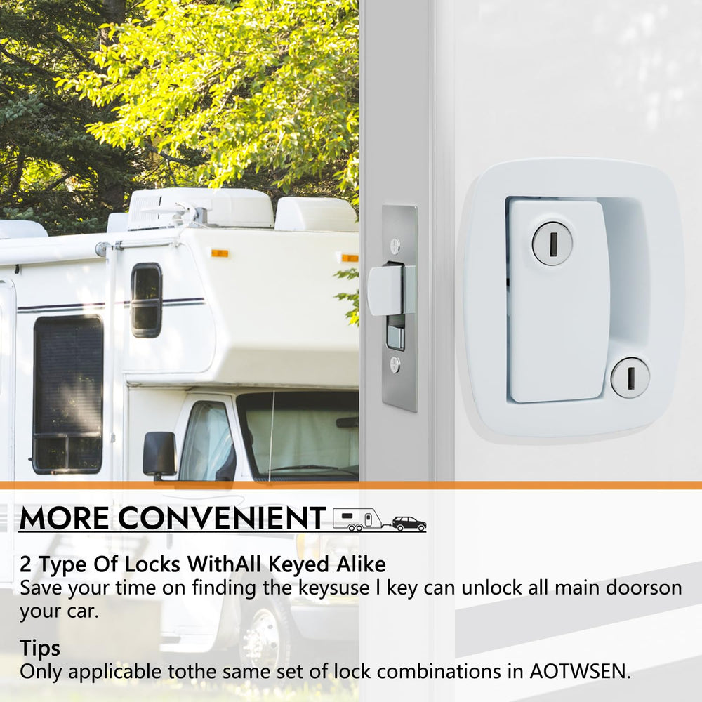 AOTWSEN keypad deadbolt close-up emphasizing dual locking for extra protection.