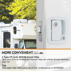 AOTWSEN keypad deadbolt close-up emphasizing dual locking for extra protection.