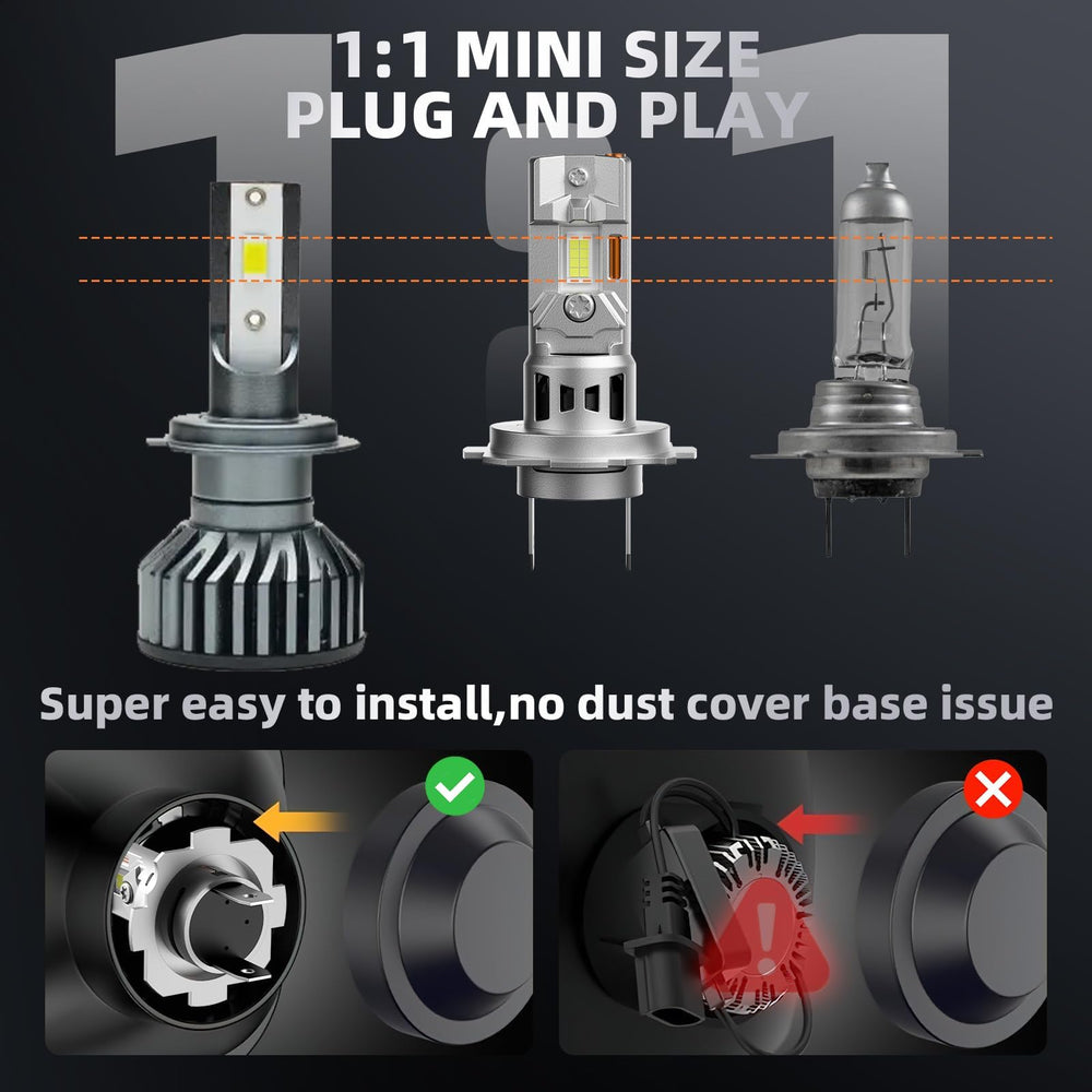 AOUKKL H7 bulb with up to 70,000 hours lifespan