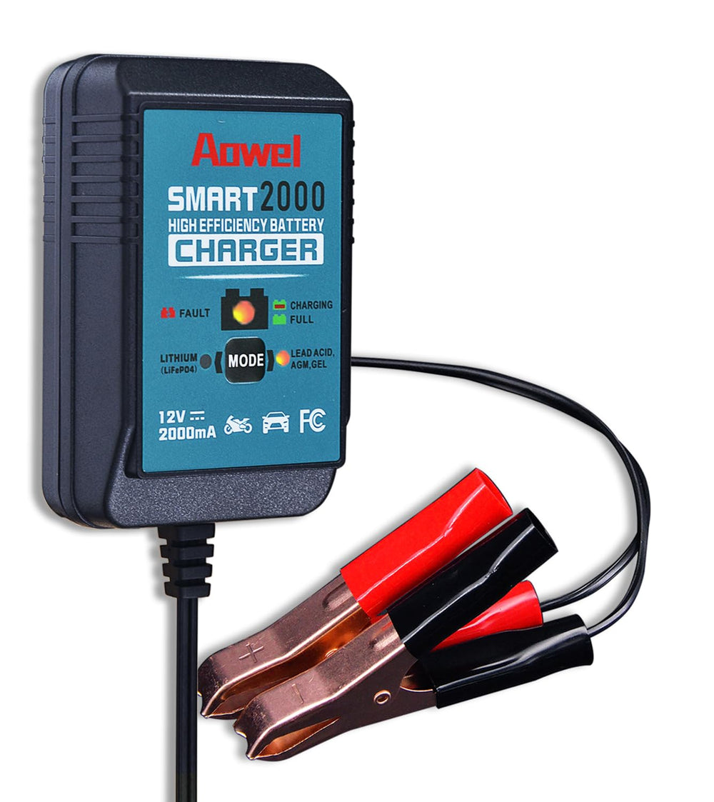 Aowel versatile charger supports multiple chemistries for home and vehicle use.