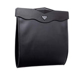 AOWIS car leather trash bag with smart LED, closed to keep the cabin tidy.