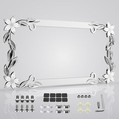APDOMU Flower Bling frame front view highlights 3D petals for a stylish ride.