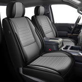 APEJET seat covers for Chevy Silverado full set in black and grey protect seats.