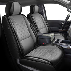 APEJET seat covers for Chevy Silverado full set in black and grey protect seats.