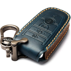 APEKUU leather key fob cover for Ford Bronco, blue, scratch protection and enhanced grip