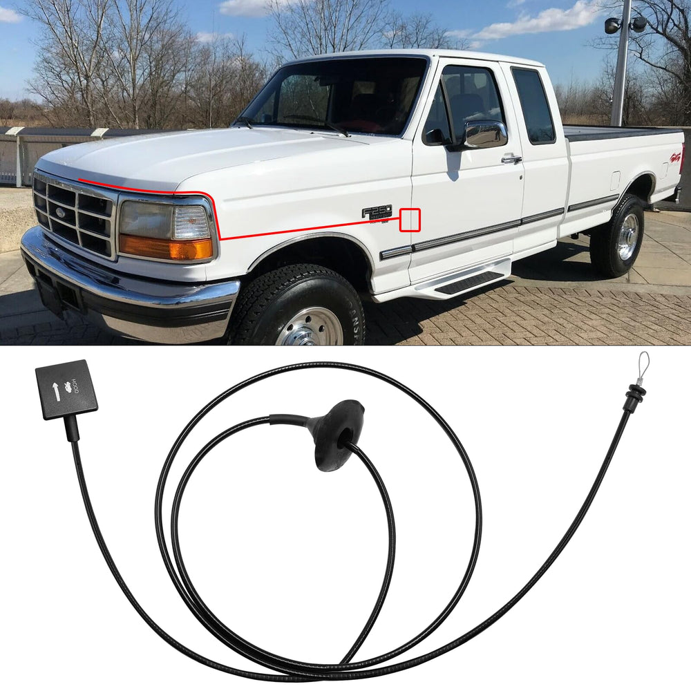 APESER hood release cable for Bronco and Ford trucks enables quick hood access.