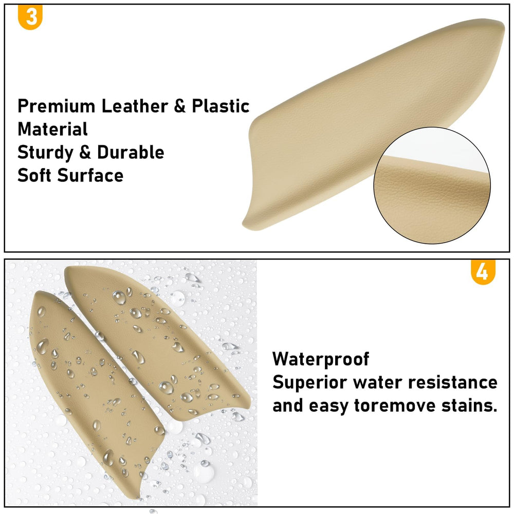 APESER premium PU leather armrest beige closeup, durable look